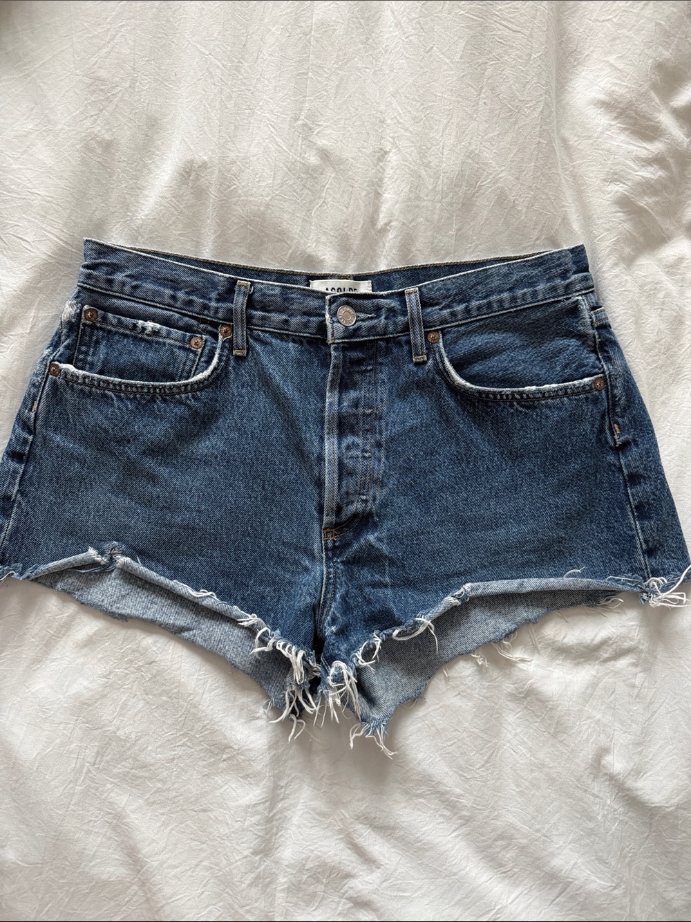 AGOLDE Parker shorts Dark Blue Denim Cutoff Shorts - Casual Women’s Shorts